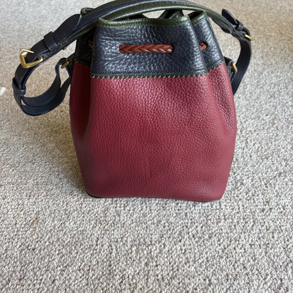 Vintage Dooney & Bourke Rainbow Teton Bucket Bag AWL Tri Color EUC - Picture 9 of 12